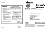 Amana AAC101SRA Service Operating instructions