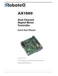 RoboteQ Dual Channel Digital Motor Controller AX2550 Quick start manual