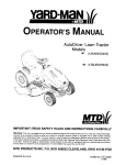 Yard-Man AutoDrive 13AX604G402 Operator`s manual