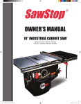 SawStop CB31230 Owner`s manual