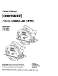 Craftsman 172.10851 Owner`s manual