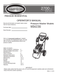 Simpson MSV2700 Operator`s manual