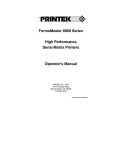 Printek FormsMaster 8003se Operator`s manual