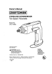 Craftsman 315.111640 Owner`s manual