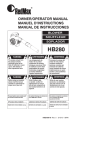RedMax HB280 Technical data