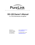 PureLink DD-120 Owner`s manual