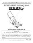 Yard-Man Model Series 420 Operator`s manual