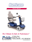 Pride Mobility Hurricane Owner`s manual