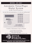 United Security Products AD-2001 Owner`s manual