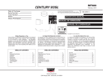 Century 80GL Operator`s manual