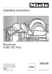 Miele NOVOTRONIC G 851 Operating instructions