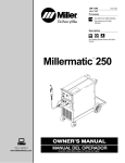Miller Millermatic 250X Owner`s manual