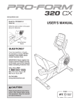 ProForm 320x Specifications