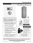 Reliant FVIR GAS WATER HEATER Instruction manual