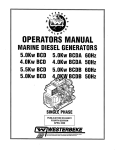 Westerbeke 5.0Kw BCDA 60Hz Installation manual
