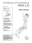 Pro-Form 490 LE User`s manual
