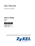 ZyXEL Communications IES-708 User`s guide