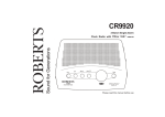 Roberts CR9920 Specifications