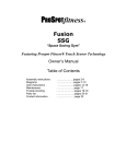 PROSPOTfitness SSG Owner`s manual