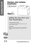 Morphy Richards Bread Maker Operating instructions
