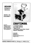Sears 536.884811 Owner`s manual