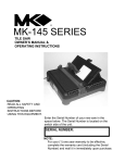 MK Diamond Products MK-145 Owner`s manual