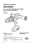 Craftsman 315.115810 Operator`s manual