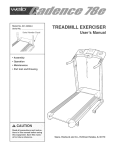 Weslo 78e 831.29522.0 User`s manual