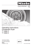 Miele T 1332C  CONDENSER DRYER - OPERATING Operating instructions