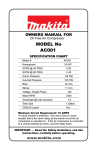 Makita AC001 Troubleshooting guide