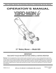 MTD 829 Operator`s manual