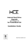 MCE Technologies POWERBOOK G4 Installation guide