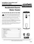 US CRAFTMASTER ES2H50RD045V Use & care guide