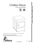 Alliance Laundry Systems SFGT09*F Installation manual