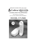 Cobra CP2500 Operating instructions