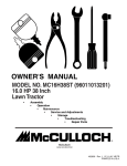 McCulloch 96011013201 Specifications