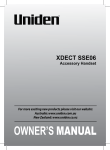 Uniden XDECT SSE37+4 Owner`s manual