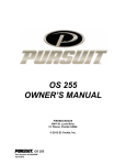 PURSUIT OS 255 Owner`s manual
