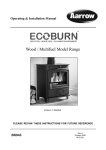 Aarrow EcoBurn AFS1221 Installation manual