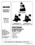 Sears 390.30479 Owner`s manual