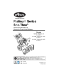 Ariens 921040 - Platinum 30 SHO Specifications
