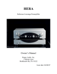 Rogue Audio Hera Owner`s manual