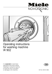 Miele W 902 Operating instructions