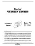 Clarke Super 7R Edger07125A Operator`s manual