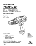 Craftsman 315.101300 Owner`s manual