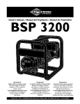 Briggs & Stratton BSP3200 Owner`s manual