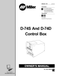Miller Electric D-74D Owner`s manual