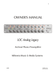 Millennia LOC Analog Legacy Owner`s manual