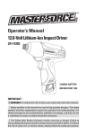 Master-force 241-0303 Operator`s manual