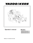 Yazoo/Kees 968999506 Operator`s manual